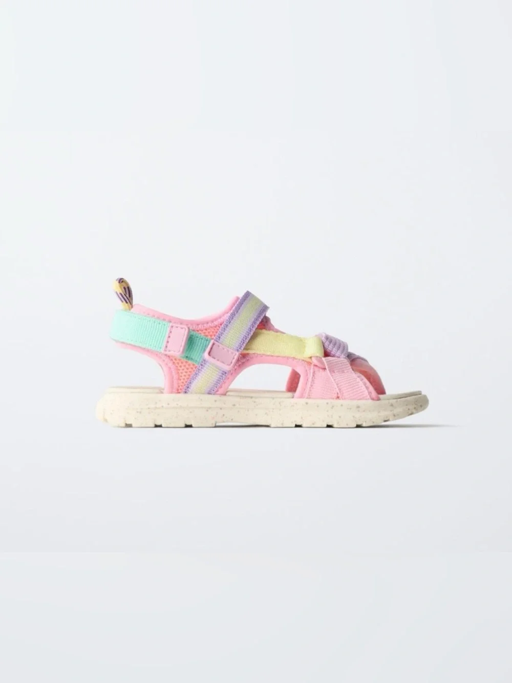 ZARA MULTICOLOR TECHNICAL SANDALS NWT Size : 9 (6.1 INCHES) * Color : PINK